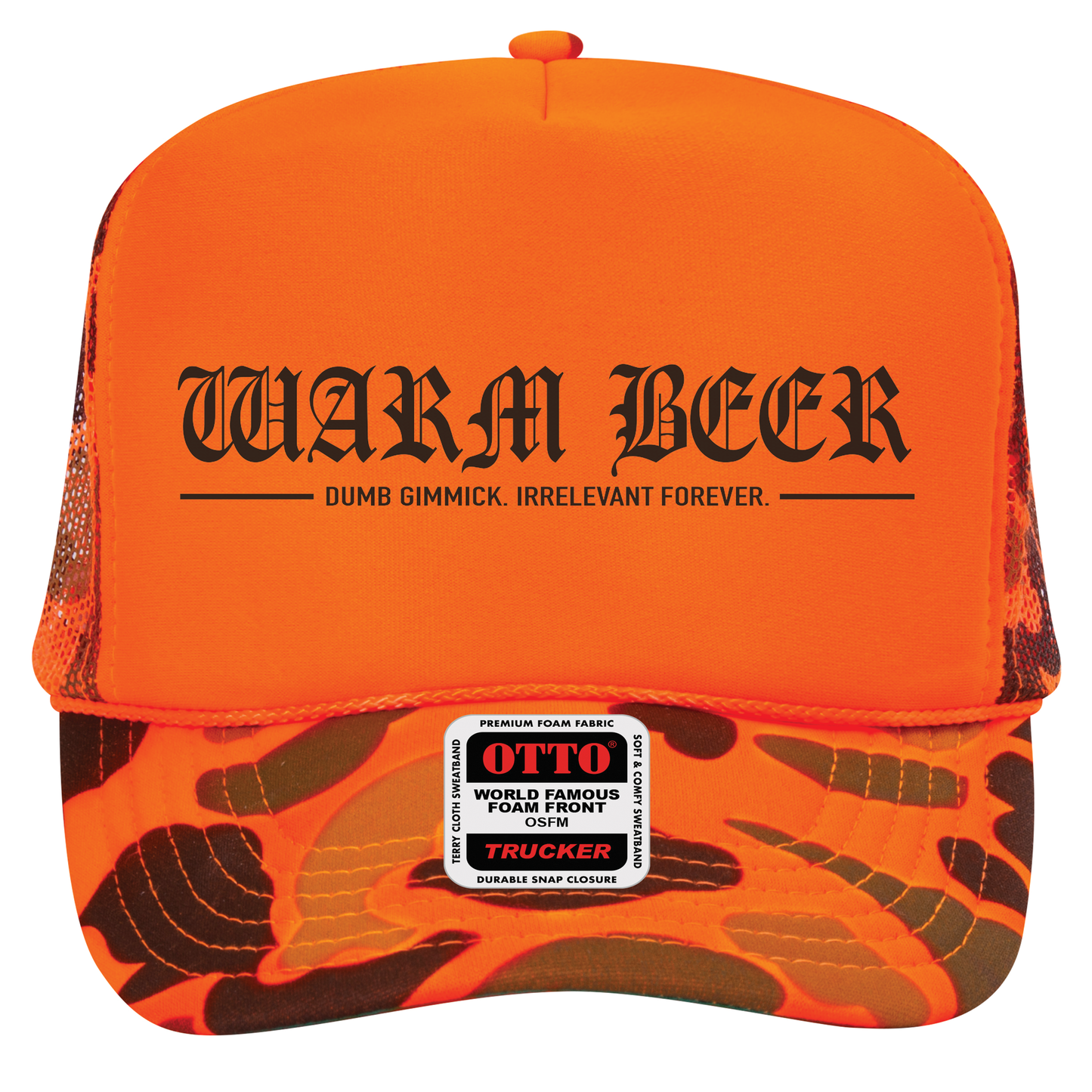 Orange Camo Trucker Hat