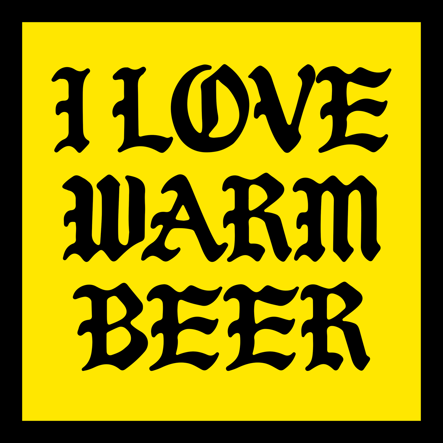 I Love Warm Beer Sticker