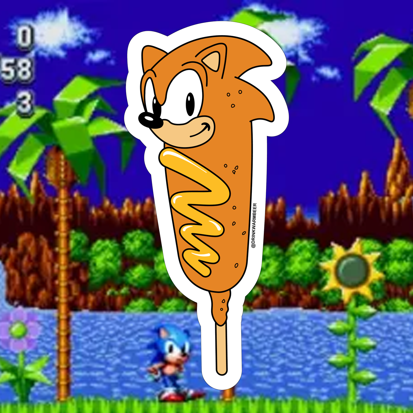 Sonic The Corndog Sticker